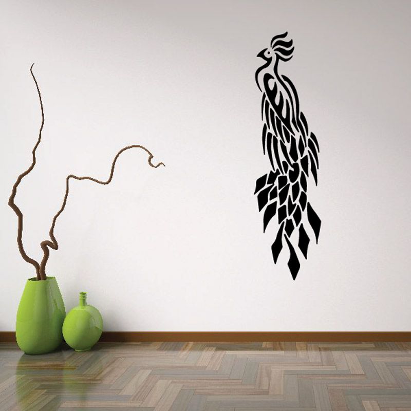 Image of Feather Drape Peacock Decal