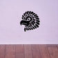 Feathered baby eagle head decal, black feathered graphic with white outline