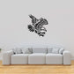 Eagle reaching feather decal with bold black silhouette