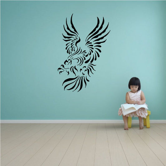 Image of Feathered Stroke Style Eagle Decal