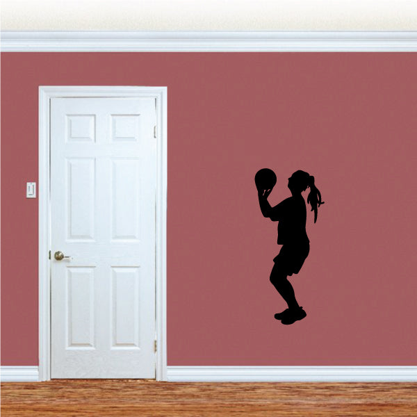 Image of Female Basketball player Wall Decal - Vinyl Decal - Car Decal - 035