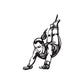 Female bungee jumping decal with black line art of crouching jumper in harness holding cord