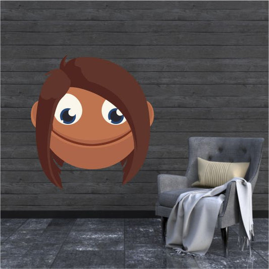 Image of Female Face Emoticon Wall Decal - Vinyl Sticker - Car Sticker - IDCOLOR008