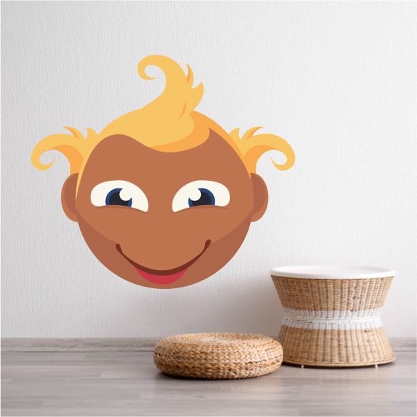 Image of Female Face Emoticon Wall Decal - Vinyl Sticker - Car Sticker - IDCOLOR017