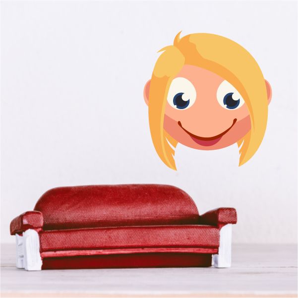 Image of Female Face Emoticon Wall Decal - Vinyl Sticker - Car Sticker - IDCOLOR018