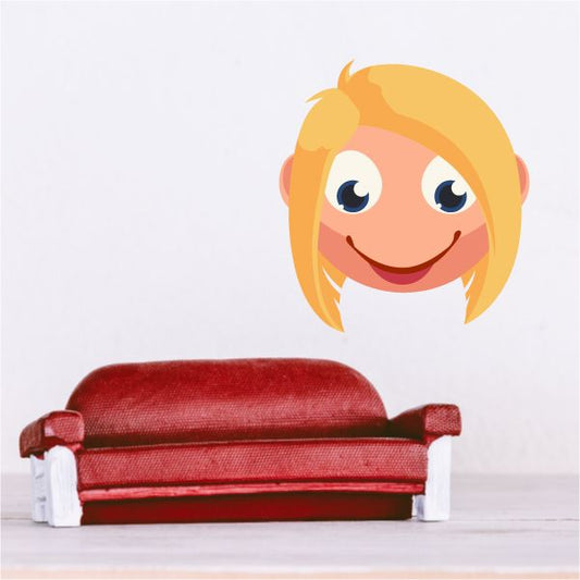 Image of Female Face Emoticon Wall Decal - Vinyl Sticker - Car Sticker - IDCOLOR018