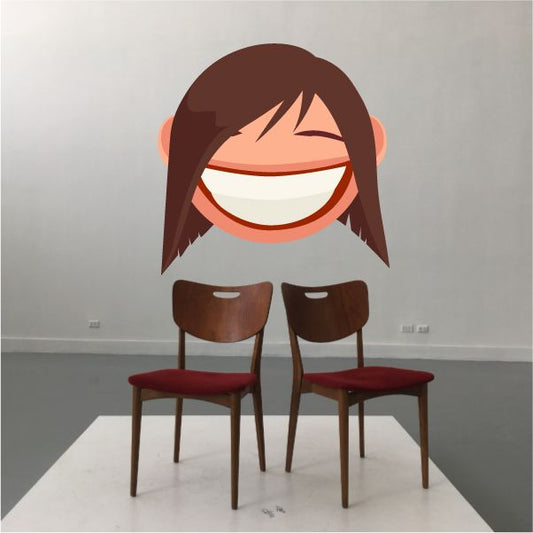 Image of Female Face Emoticon Wall Decal - Vinyl Sticker - Car Sticker - IDCOLOR022