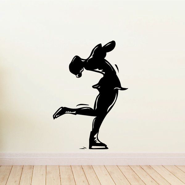 Image of Female Figure Skating Wall Decal - Vinyl Decal - Car Decal - MC003