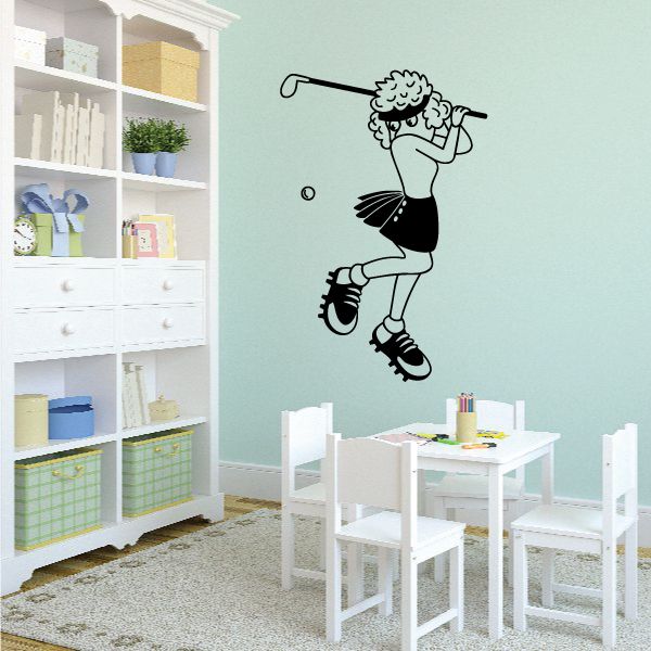 Image of Female Golf Wall Decal - Vinyl Decal - Car Decal - MC002