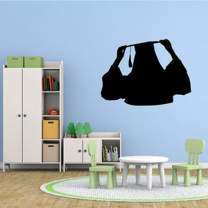 Female graduate bust decal, black cap-and-gown silhouette with white tassels