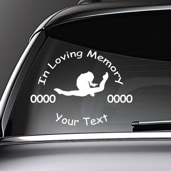 Image of Female Gymnastics Custom In Loving Memory Decal