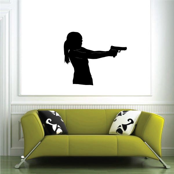 Image of Female Hunter Wall Decal - Vinyl Decal - Car Decal - 011