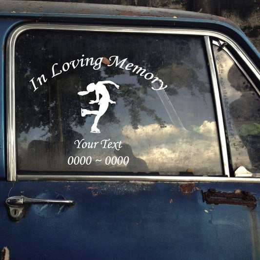 Image of Female Ice Skater Custom In Loving Memory Decal