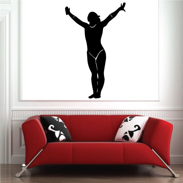 Image of Female Posing Gymnastics Wall Decal - Vinyl Decal - Car Decal - MC003