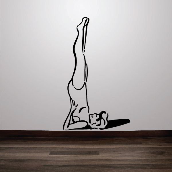 Image of Female Stretching Yoga Fitness Wall Decal - Vinyl Decal - Car Decal - MC053