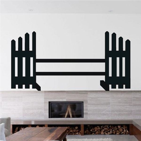 Fence jump obstacle decal: black fence silhouette with two rails.