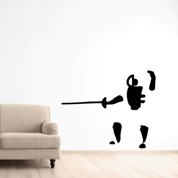 Image of Fencing Cartoon Decal