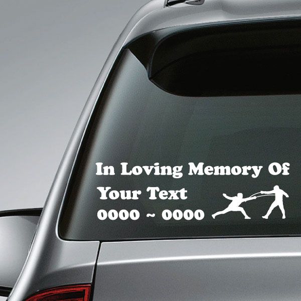 Image of Fencing Custom In Loving Memory Decal