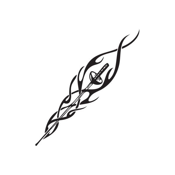 Black treble clef and guitar graphic vinyl wall decal