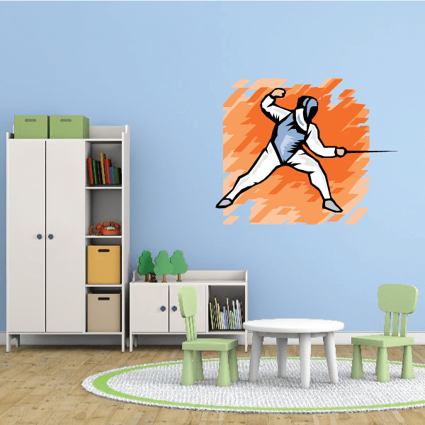 Image of Fencing Wall Decal - Vinyl Sticker - Car Sticker - Die Cut Sticker - SMcolor001