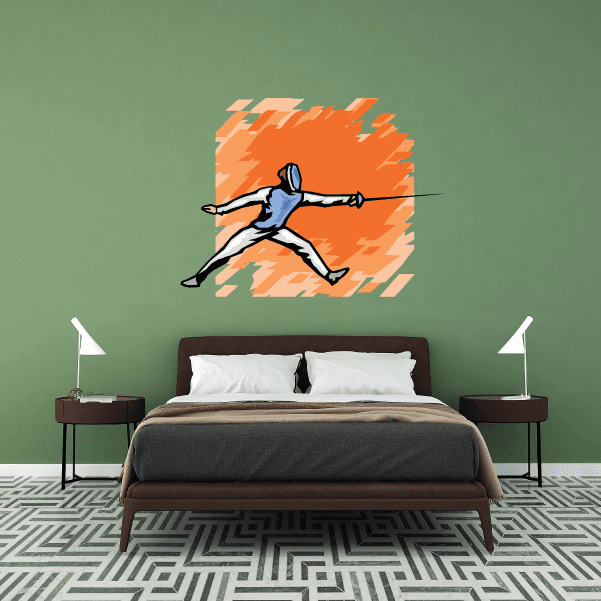 Image of Fencing Wall Decal - Vinyl Sticker - Car Sticker - Die Cut Sticker - SMcolor005
