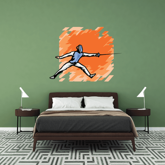 Image of Fencing Wall Decal - Vinyl Sticker - Car Sticker - Die Cut Sticker - SMcolor005