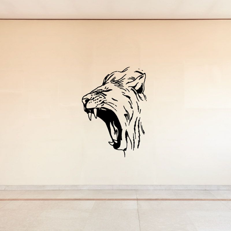 Image of Ferocious Roaring Lion Head Decal