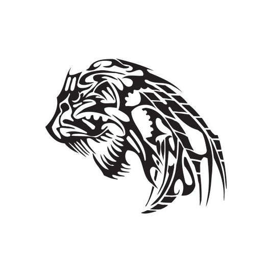 Image of Ferocious Tribal Wolf Head Decal