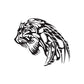 Tribal wolf head decal, black and white tribal line art