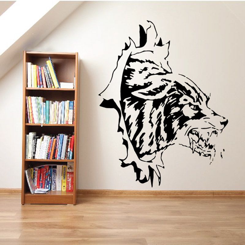 Image of Ferocious Wolf Tearing Through Decal