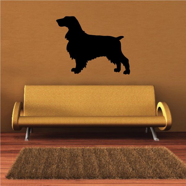 Field Spaniel dog decal with black silhouette