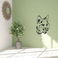 Bobcat head decal with bold black line art