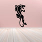 Black panther silhouette wall decal with curved, roaring profile and tail