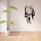 Black parrot skull decal with detailed beak and wing