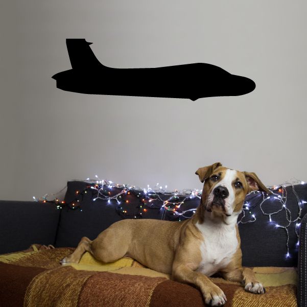 Black fighter plane decal silhouette