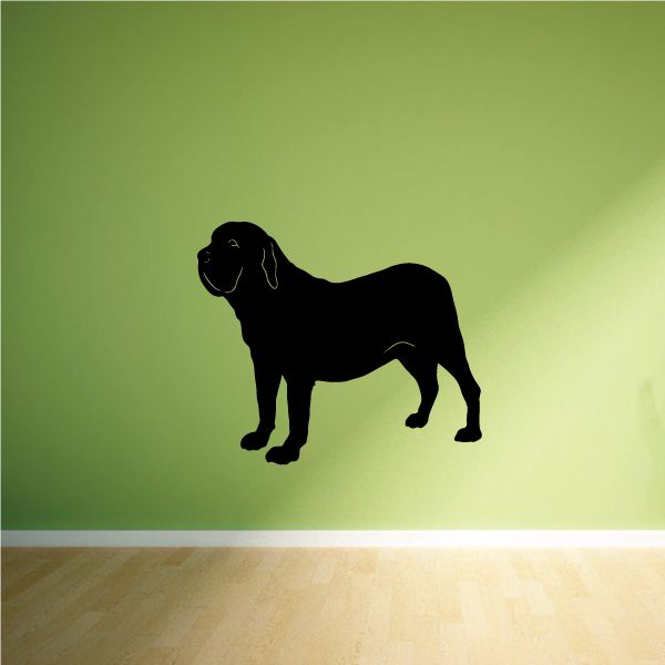 Black Brazilian mastiff dog decal, standing silhouette