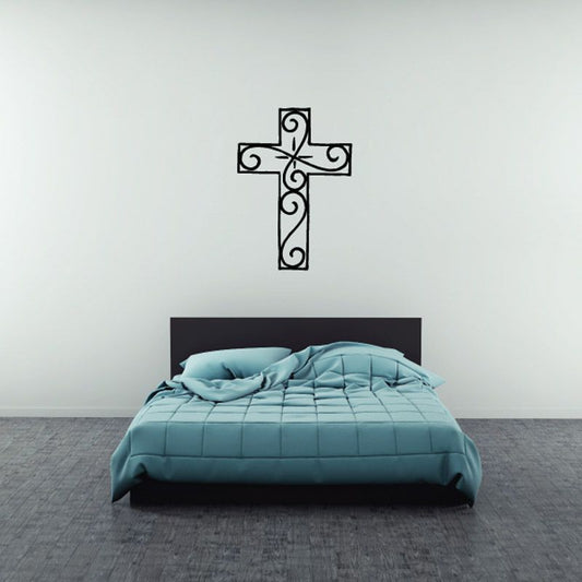 Image of Filligree Swirls Cross Decal