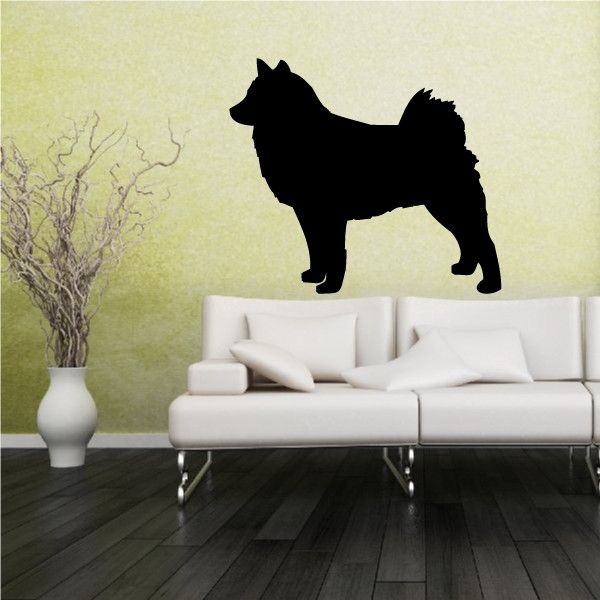 Dog silhouette decal of Finnish Spitz, black