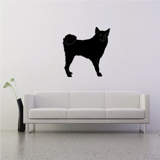 Image of Finnish Spitz Looking Over Decal