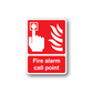 Fire alarm call point sticker, red with white call point icon and text