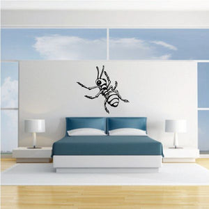 Fire ant facing away vinyl decal, cartoon black and red ant graphic
