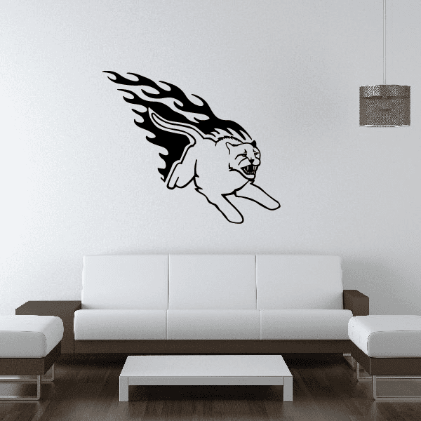 Image of Fire Burst Running Cougar Decal