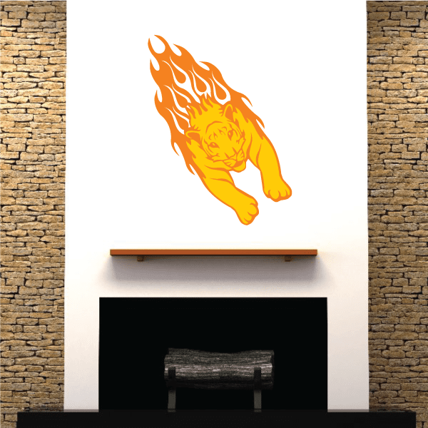 Image of Fire Charging Tiger Sticker