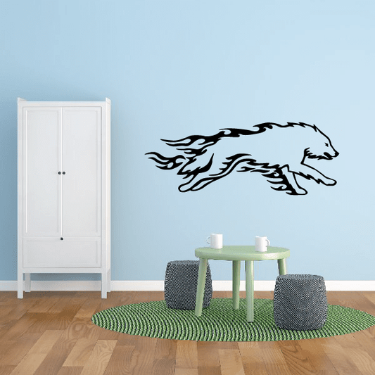 Image of Fire Dashing Wolf Decal