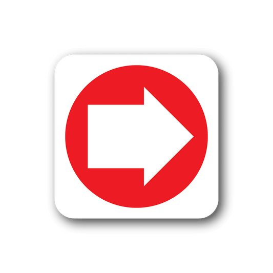 Image of Fire Exit to the right Sticker