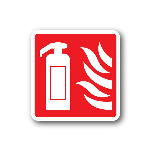 Image of Fire Extinguisher Here Sticker