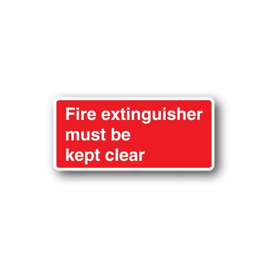 Image of Fire Extinguisher Must be clear Sticker