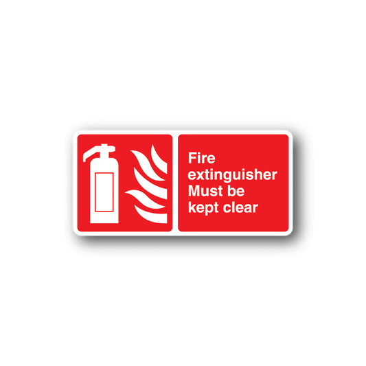 Image of Fire Extinguisher must be kept clear Sticker