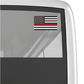 Gloss vinyl fire flag sticker with small U.S. flag design