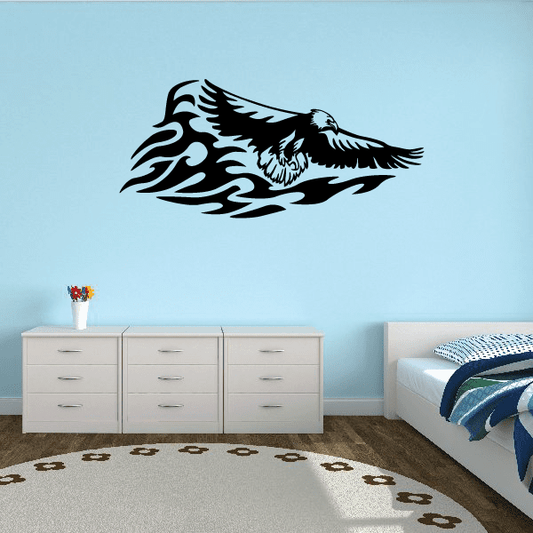 Image of Fire Floating Eagle Decal